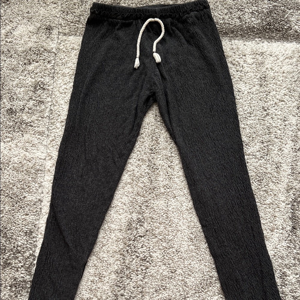 Zara Charcoal Jogger Pants with White Drawstring